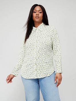 Levi's Plus Plus Maeve Blouse - Elodie Floral Moss, Green, Size 2Xl, Women