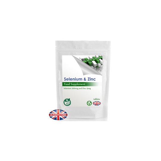 90 Tablets - Zinc 15mg + Selenium 200mcg, Skin, Hair, Nails, UK (V)