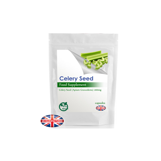 30 Capsules - Celery Seed 200mg | Natural Diuretic, Blood Pressure, UK