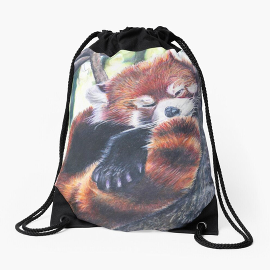 Drawstring Bag Sleeping Red Panda Drawing Sport Gym Shoe Backpack
