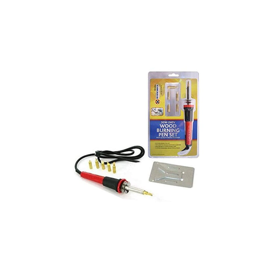 30W-240V Wood Burning Pen Tool Soldering Iron KIT Pyrography Craft Tips + 5 Tips