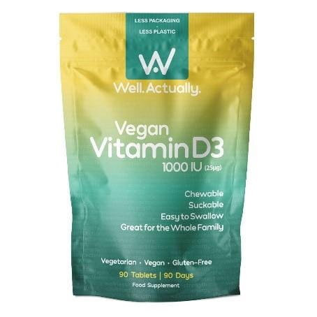 Well Actually Vegan Vitamin D3 1000iu, 90 Tablets