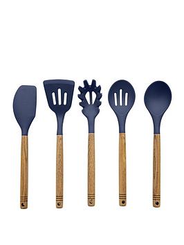 Tower Barbary &Amp; Oak Foundry 5-Piece Utensil Set - Limoges Blue