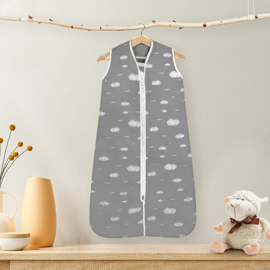 (Grey - 0.5 Quilted Tog Bag) Quilted Baby Sleeping Bag Newborn Baby Infant Sleep 0-18 Months Ultra Soft Premium Quality