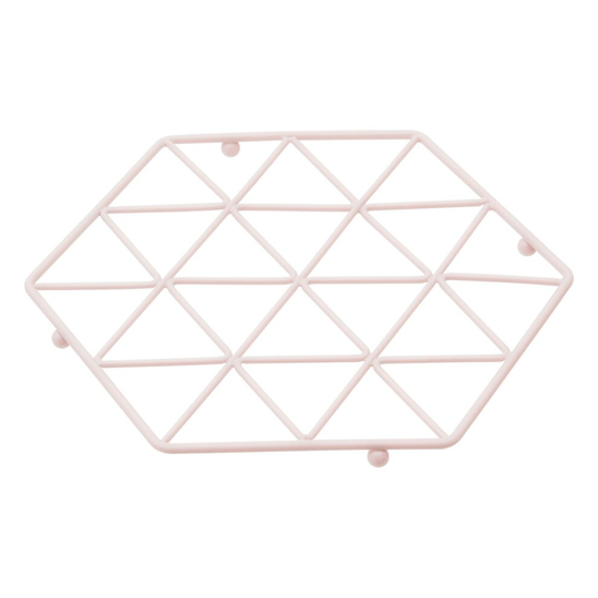 Vertex Pink Finish Trivet Geometric Pattern