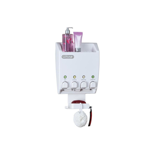 Better Living Products 75453 Ulti-Mate 4 White Dispenser with Shower Caddy
