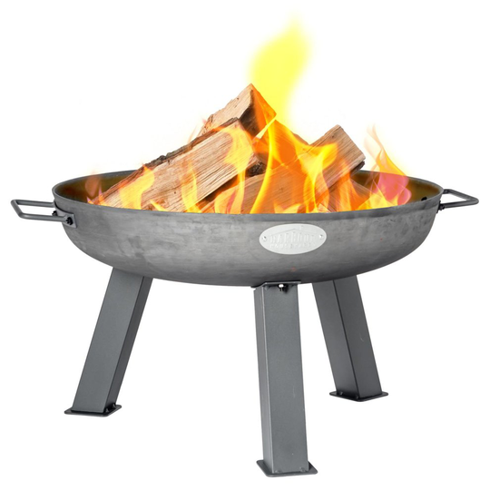 Garden Fire Pit Cast Iron Outdoor Brazier Style Flame Basket Patio Heater 55.5cm