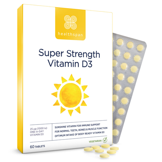 (60 Tablets) Healthspan Super Strength Vitamin D3, Vegetarian