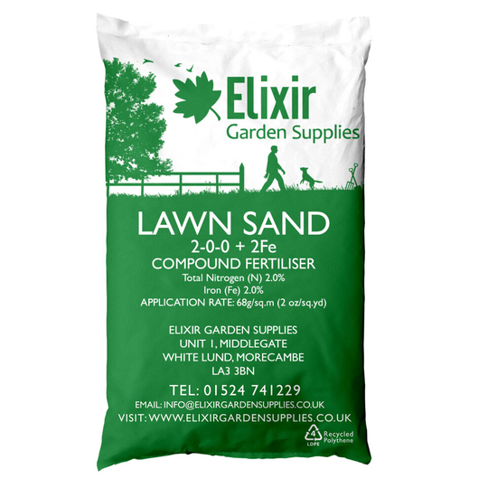 (15kg) Elixir Gardens | Lawn Sand | 2-0-0+2Fe Professional Grass/Paddock Top Dressing Iron + Nitrogen Feed