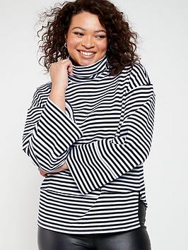Everyday High Neck Fluted Sleeve Jumper - Mono