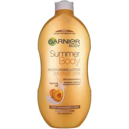 Garnier Hydrating Tanning Lotion for a Glowing Skin, Summer Body Gradual Self Tan Moisturiser Dark, 400 ml