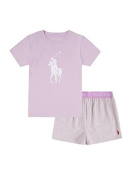 Ralph Lauren Girls T-Shirt and Shorts Sleep Set - Pink, Pink, Size 10-11 Years, Women