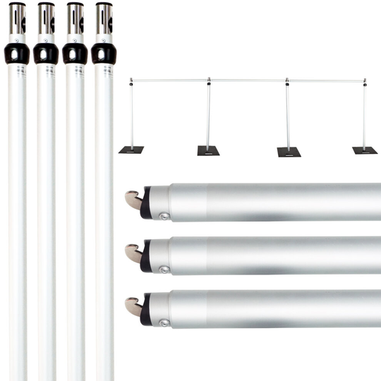 (Upright & Crossbar, 3x9m) Wedding Backdrop Pipe and Drape Background Support For Party Photography, Stage Backdrop Decorative