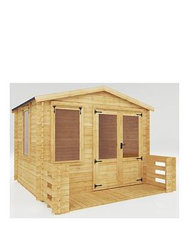 Mercia 3.3M X 3.4M Log Cabin With Veranda - 19Mm