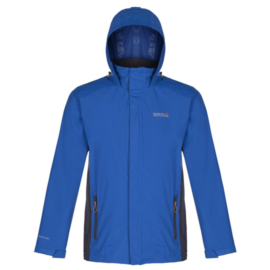 (5XL, Oxford Blue/Iron) Regatta Great Outdoors Mens Outdoor Classic Matt Hooded Waterproof Jacket