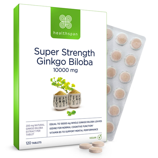 Healthspan Super Strength Ginkgo Biloba 10,000mg, 120 Tablets