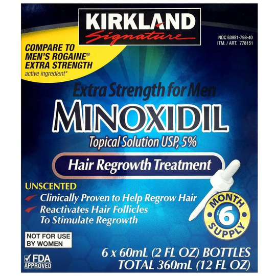 Kirkland Minoxidil Topical Solution 6 Months Treatment For Men