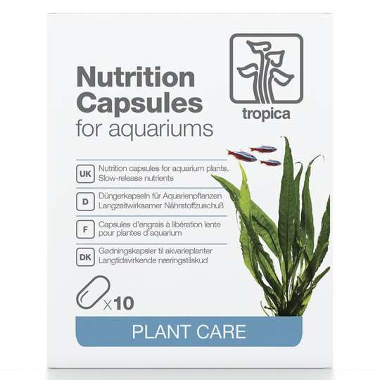 Tropica Nutrition Capsules, Slow Release Nutrients Over 1-2 Months - Pack of 10