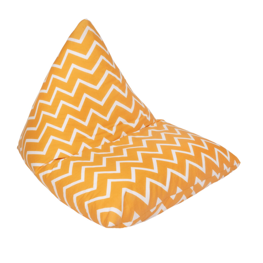 (Zigzag) Children's Print Pyramid Shaped Bean Bag Lounger Seat | BeanBag Chair | Ready Filled Polycotton | Soft Comfortable Relaxing Living Room Furni