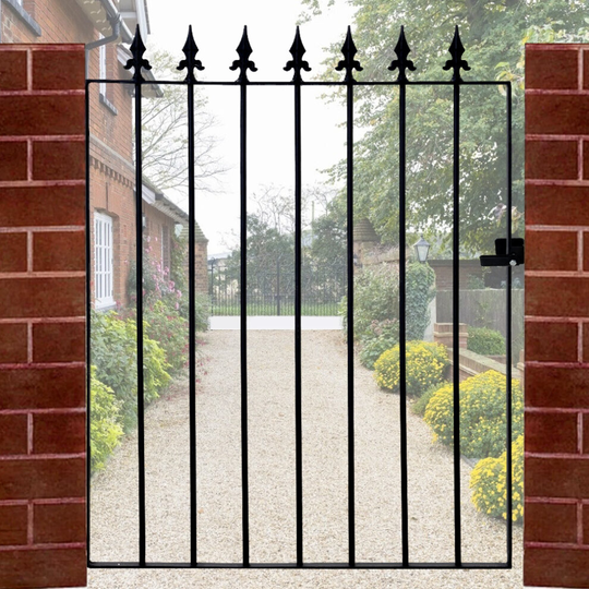 (Type 3) 3ft Metal Garden Gate Wrought Iron Pedestrian Gate with Fittings Bolt Heavy Duty
