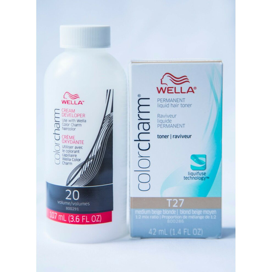 (T27 With 20 Vol Developer) WELLA TONER T10,T11,T14,T15,T18,T27,T28,T35,050 OPTION OF 20 VOL DEVELOPER