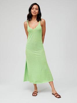V By Very V Neck Knitted Split Side Midi Dress