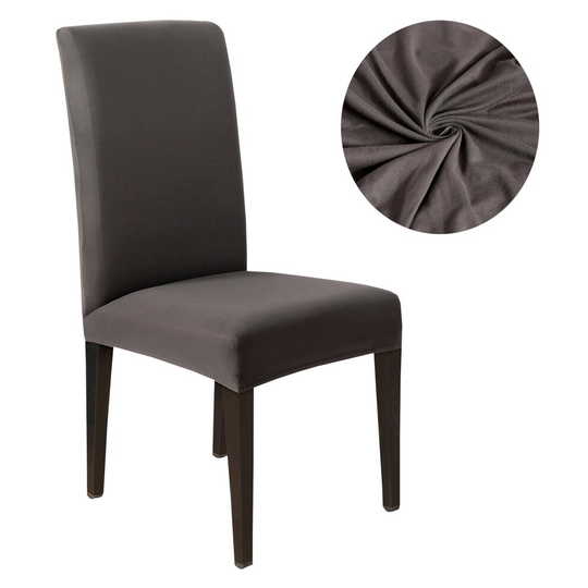 (Dark Grey, 1) Dining Banquet Chair Washable Removable Stretch Slipcover Covers Protector