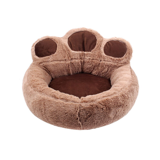 (Coffee, M) Washable Fleece Cushion Sleep Washable Fleece Kennel Paw Pet Dog Cat Beds Puppy