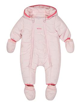 Boss Baby Girls All In One Snowsuit - Pale Pink