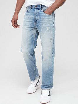 BOSS Relaxed Tapered Fit Jeans - Blue, Bright Blue, Size 30, Inside Leg Regular, Men
