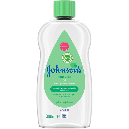 JOHNSON'S Aloe Vera Baby Oil 300ml - Leaves Skin Soft and Smooth - Ideal for Delicate Skin