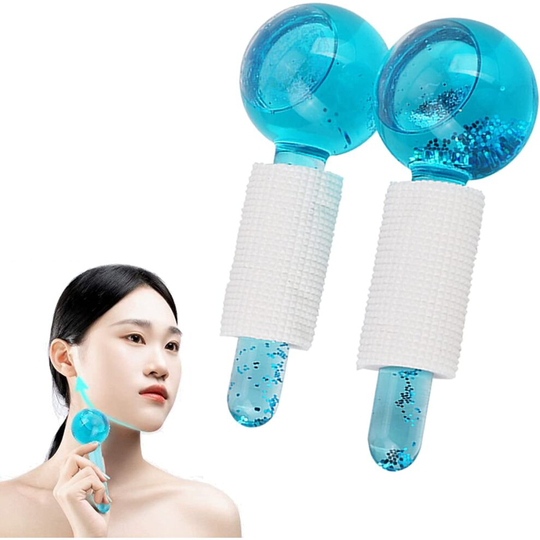 2 Pack Spa Cooling Balls for Face Eyes and Neck Reduce Puffy Eyes - Blue