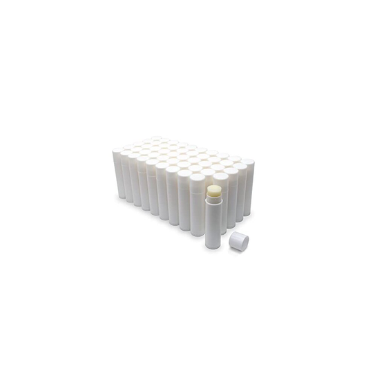 Natural Lip Balm Bulk, Unlabeled Filled, 50 Pack, Peppermint | Add Your Own Labels For Party Favors, Gift Bask