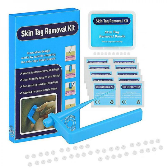 Skin Tag Remover Micro Mole Wart Removal Tool With 50/20/10 X Removal Bands 10 X Cleansing Wipes