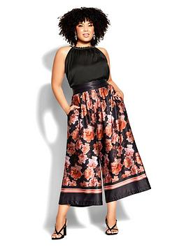 City Chic Abstract Pant - Pink