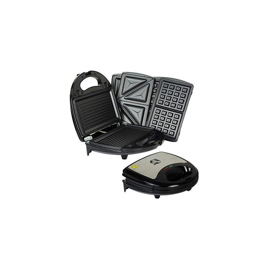 750W Kitchen 3 in 1 Sandwich Toaster Waffle Maker Iron Toast Grill Panini Press by Crystals