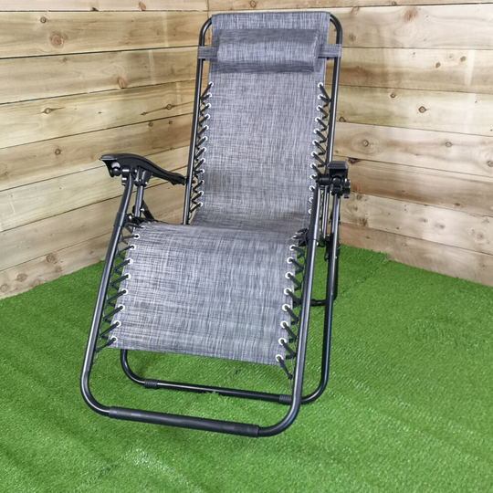 Multi Position Textoline Garden Relaxer Chair Lounger - Grey