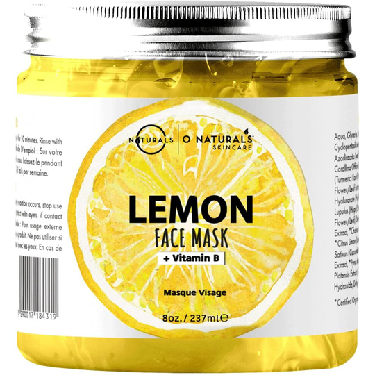 Lemon Face Brightening & Radiance Deep Clean Gel Mask Vegan Hydrating Acne Fighter Moisture Repair Antioxidant Anti-Aging for All Type Skin Natural