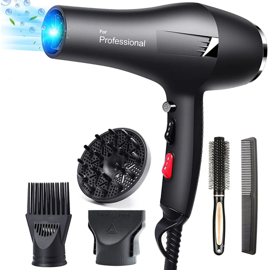 Professional Hair Dryer 2400W AC Motor Fast Drying Salon Ionic Diffuser Hairdryer