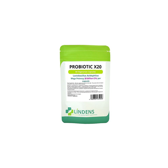 Lindens Lindens Probiotic X20 20 Billion CFU Ultra High Strength Capsules | 60 Pack | Ultra high Potency Lactobacillus Acidophilus Supporting...