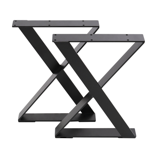 Set of 2 Metal Table Bench Legs Frames X-Shape Steel Base Stands, 30x40CM