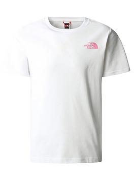The North Face Older Girl Short Sleeve Relaxed Redbox Tee - White