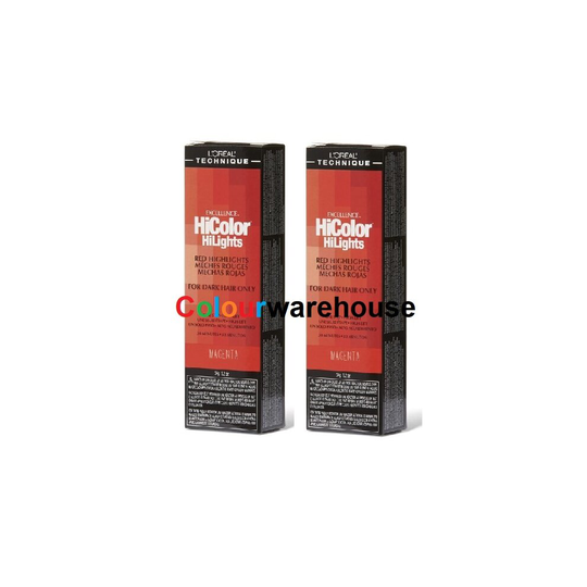 (Magenta - 2pcs ) L'Oreal HiColor Magenta HiLights For Dark Hair Only