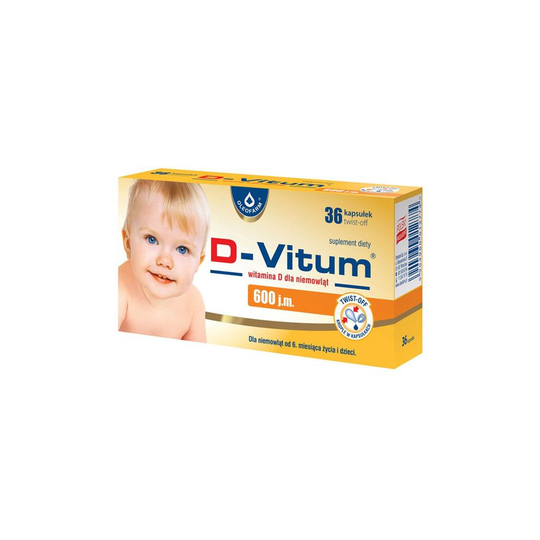 D-Vitum 600 IU, vitamin D for infants from 6 months, 36 twist-off capsules