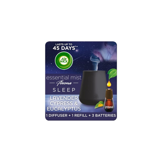 Air Wick Aromatherapy Essential Mist Diffuser Starter Kit| Automatic Air Freshener| Fragrance: SLEEP |Size: 1 Gadget & 1 Airwick Refill| Usage: Lasts