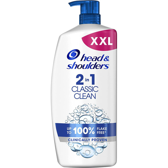 Head & Shoulders Anti-Dandruff Shampoo, 2in1 Classic Clean 1000ml VALUE PACK Shampoo For Men & Women, Targets Dandruff Root Cause For Up To 100%