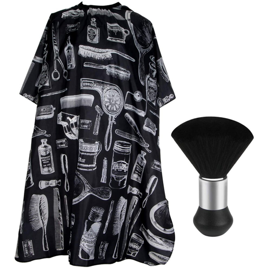 Professional Hair Cutting Cape with Neck Duster Brush, Salon Barber Cape, Hair Cutting Accessories (Floral Print)