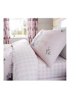Catherine Lansfield Woodland Friends Easy Care Fitted Sheet - Pink - Single, Pink