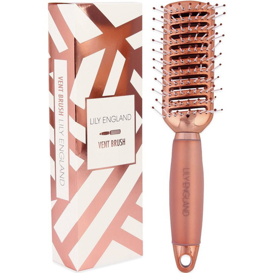 Lily England Vent Brush Gel Handle Hair Brush - Rose Gold