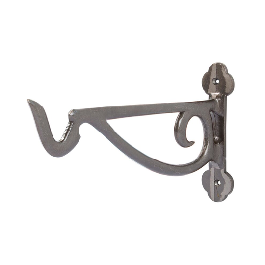 Raw 145mm Wrought Iron Hanging Basket Hook - Cast Iron Vintage Antique Wall Mounted Hanger - by Hammer & Tongs